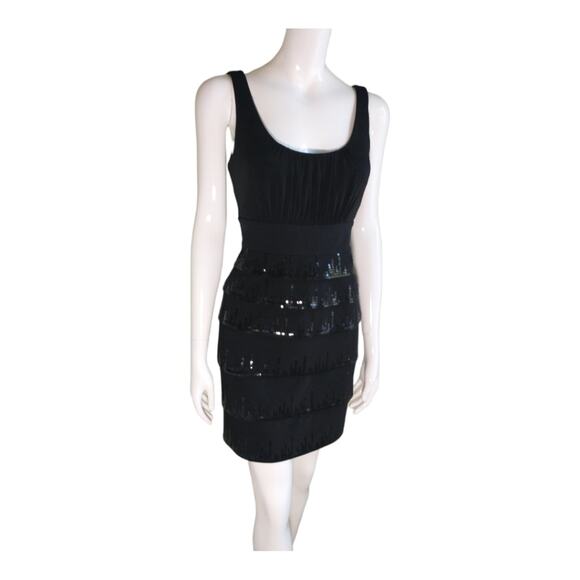 Laundry by Shelli Segal Cocktail Dress Wmn's Sz 8 Black Sequined Sleeveless - Picture 7 of 14